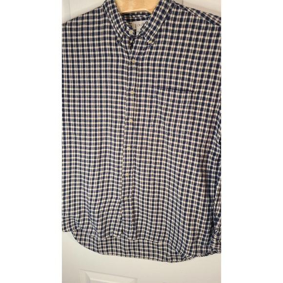 J.CREW FLANNEL PLAID WORKSHIRT GRAY MENS SIZE XL EXCELLENT - Picture 3 of 4